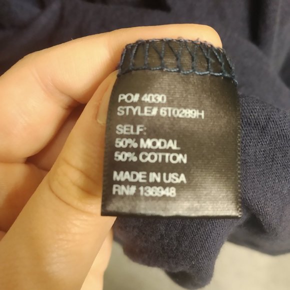 Nasty Gal Off-the-Shoulder Navy Blue Crop Top - Picture 5 of 6